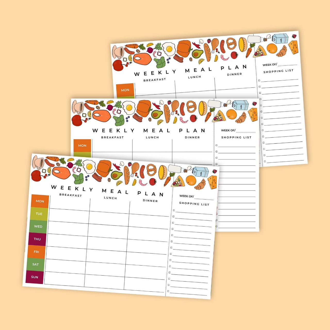 Printable Recipe Cards for Meal Planning - Template 1 – Digital PDF Download on ePaso Shopify